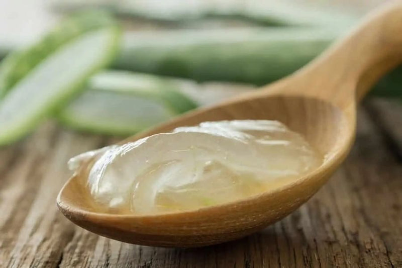 Guar gum sitting on wooden spoon