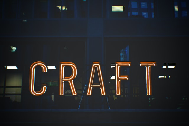 Toronto craft beer neon sign lit up in the dark
