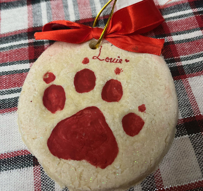 Dog Paw Print Ornament for Christmas