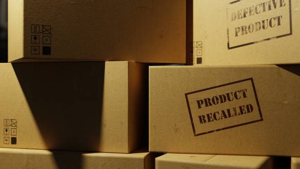 cardboard boxes with the word product recall stamped on it