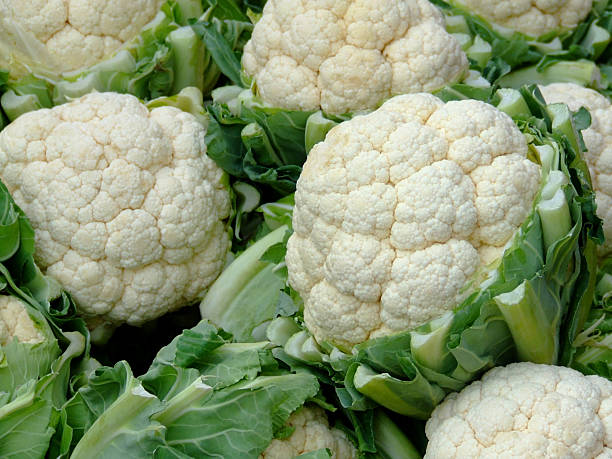 Multiple heads of cauliflower