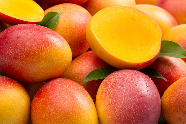 A bunch of whole mangoes